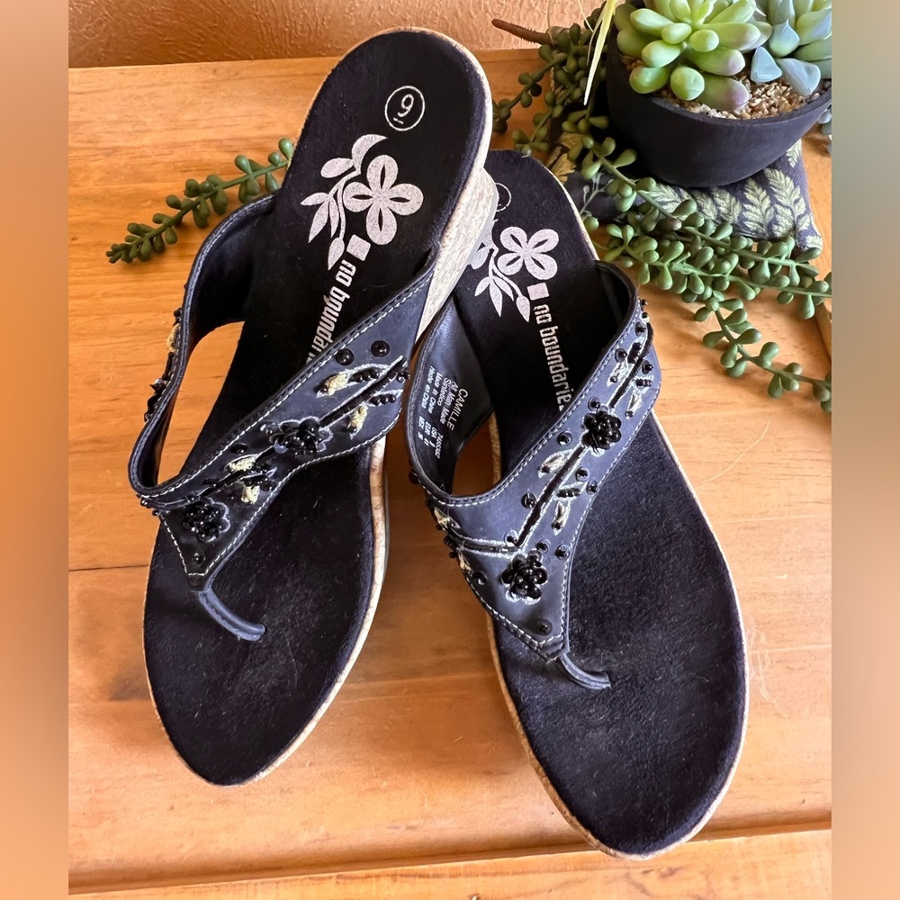 3 for 12- No Bounderies wedge sandals- 9